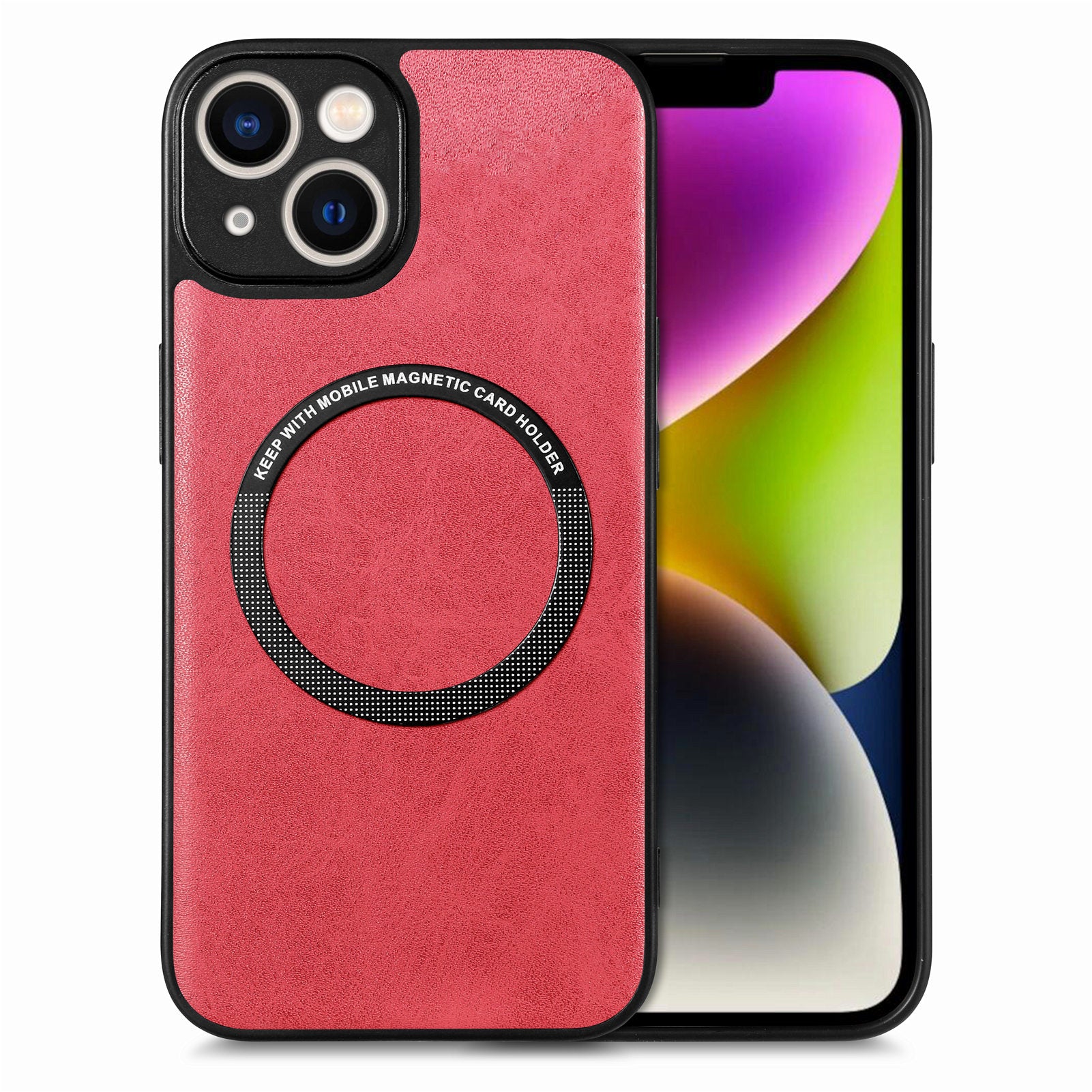 Pouzdro na telefon kompatibilní s MagSafe pro iPhone 14 Plus hybridní kryt PC TPU potažený PU kůží Pouzdro na telefon kompatibilní s MagSafe pro iPhone 14 Plus hybridní kryt PC TPU potažený PU kůží